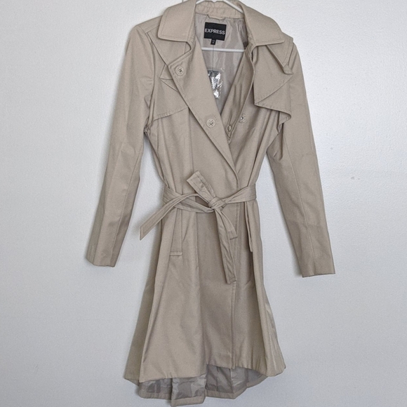BNWT Express Ruffle Trench Coat - Picture 1 of 6